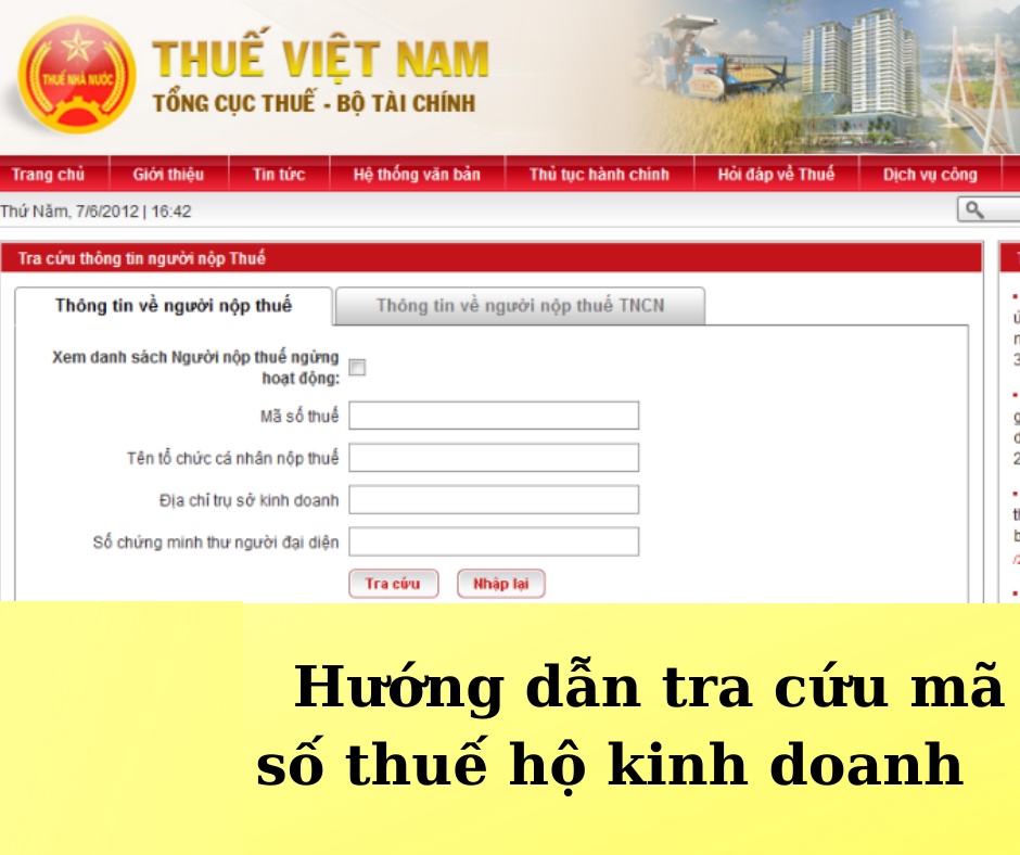 Tra cứu mã số thuế hộ kinh doanh cập nhật mới nhất 2023